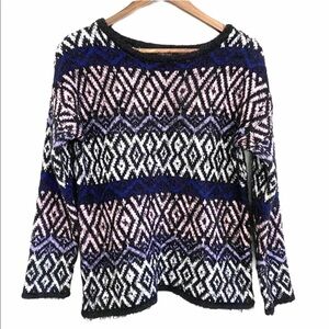 Relativity Fair Isle Eyelash Long Sleeve Sweater